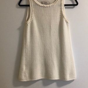 White knit crochet loft tank top